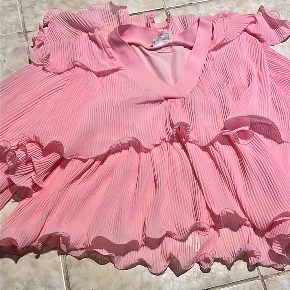 Pink Ruffled Kids Dress - Picture 2 of 5